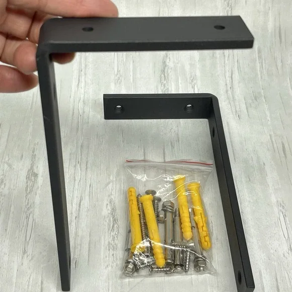 Heavy Duty Metal Shelf Brackets L Shaped Clear Coated Approximately 8X4X1" Set 2 - Picture 2 of 12